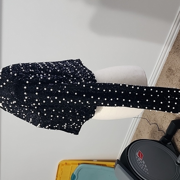 Monica All Over Pearl, Black Sequin Crop Jacket Petal + Pup - Picture 3 of 9